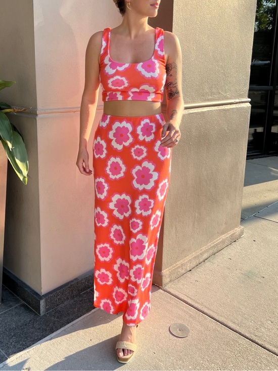 Le Lis Dresses & Skirts - Les Lis Midsummer Floral Pink & Orange Set
